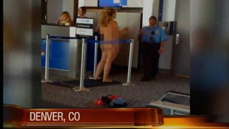 Friendly Woman Greets Travelers At The Airport Wearing Nothing But Her Birthday Suit