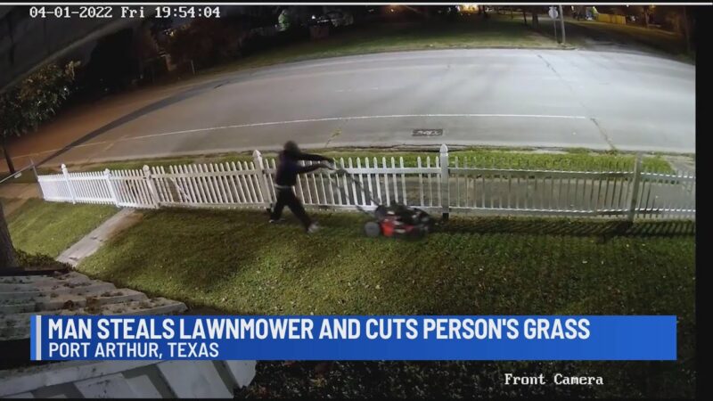 Considerate Thief Mows Homeowners Lawn