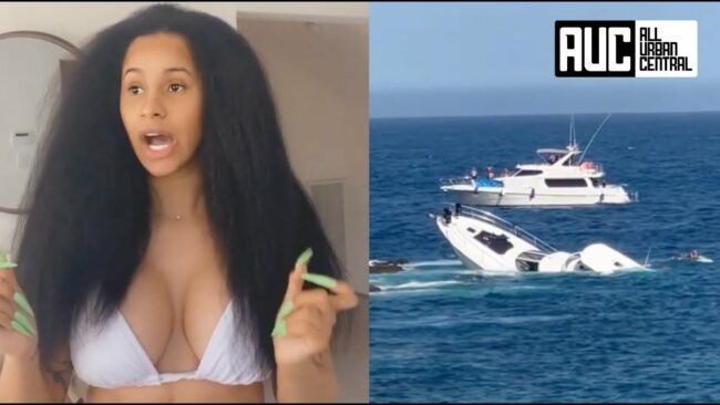 Cardi B Watches In Disbelief As Yacht Sinks