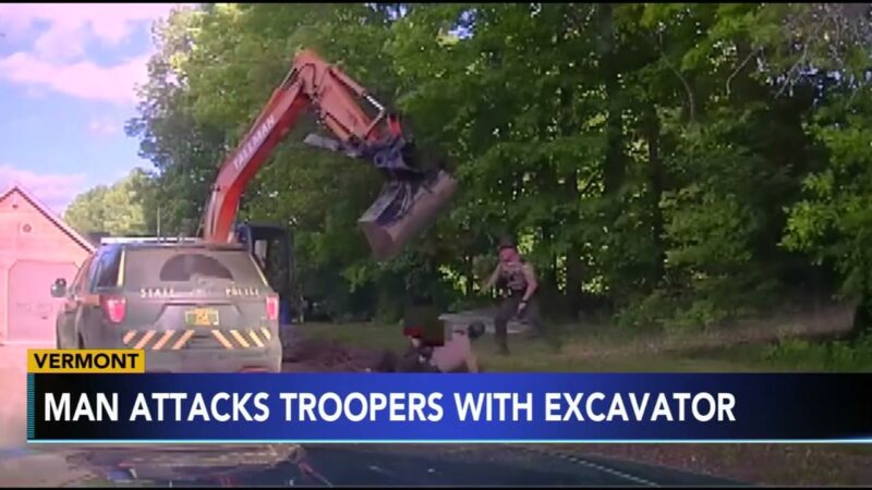 Vermont Man Attacks Police Using Excavator