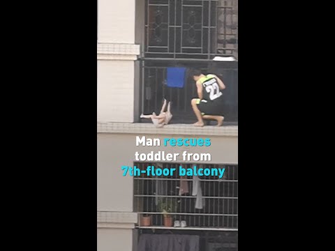 Real-Life Spiderman Rescues Toddler Dangling From 7th Story Balcony